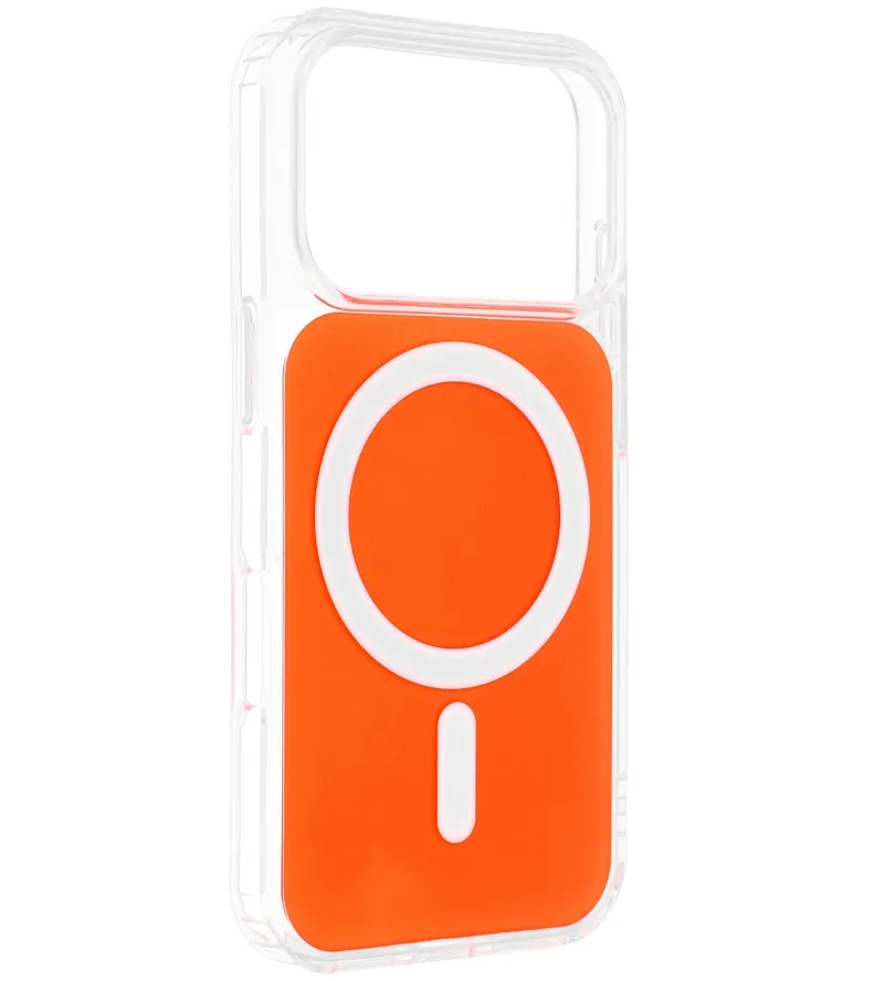 Custodia MagSafe per Apple iPhone 17e / 16e, OEM, Clear Fusion Mag Cover, Arancione