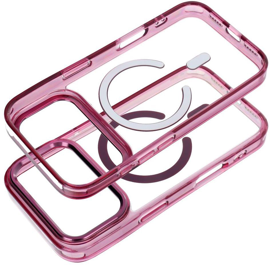 Custodia MagSafe per Apple iPhone 18 Pro / 17 Pro, OEM, Frame Clear Hybrid, color bordeaux