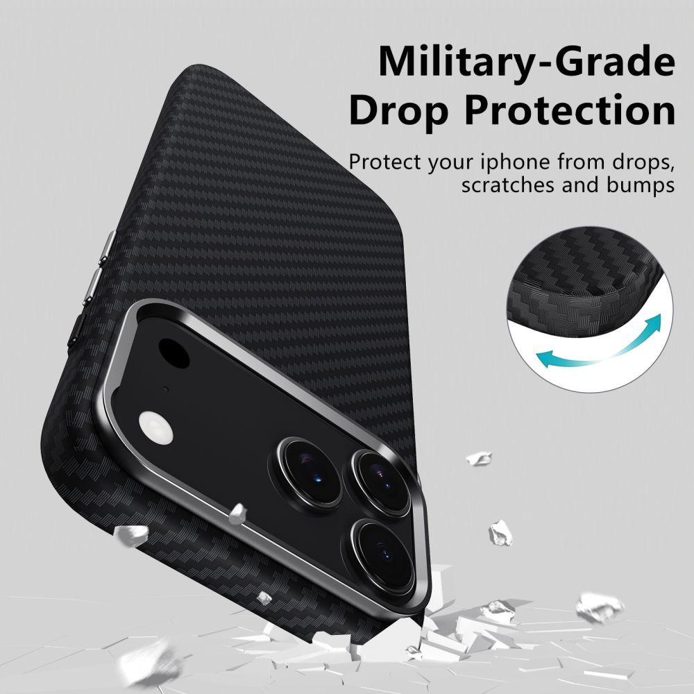 Custodia MagSafe per Apple iPhone 17 Pro, Tech-Protect, Ion Carbon, Nera