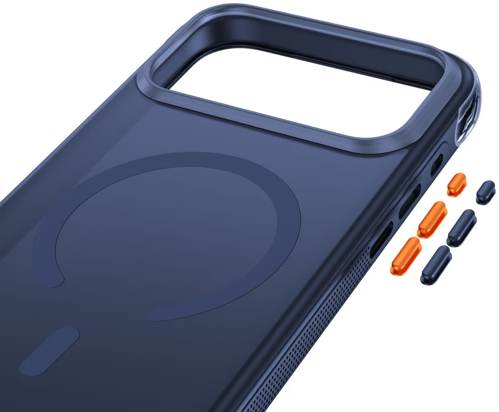 Custodia MagSafe per Apple iPhone 18 Pro / 17 Pro, Tech-Protect, MagAir CC, Blu Navy Opaco