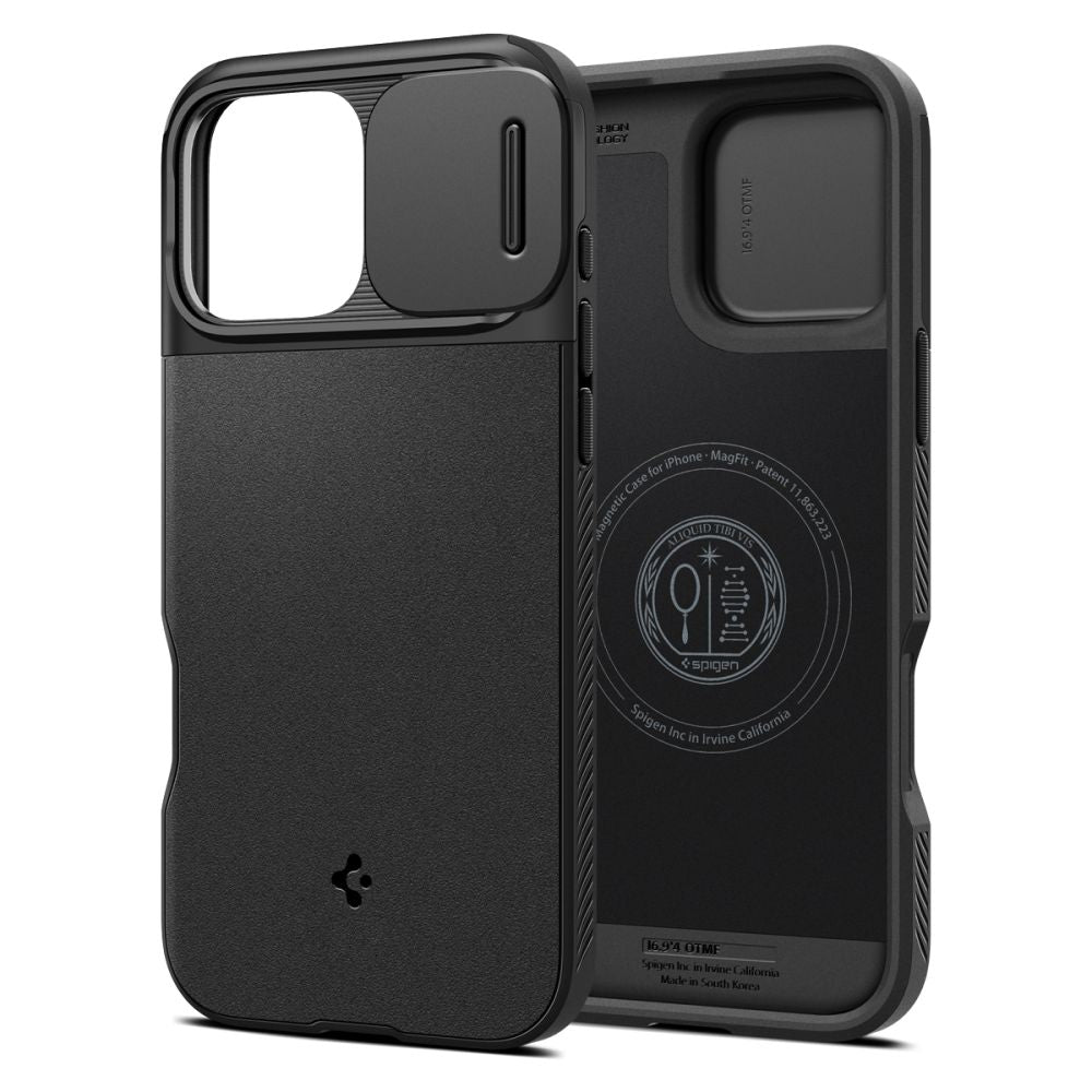 Custodia MagSafe per Apple iPhone 16 Pro Max, Spigen, OPTIK ARMOR, nero ACS08015