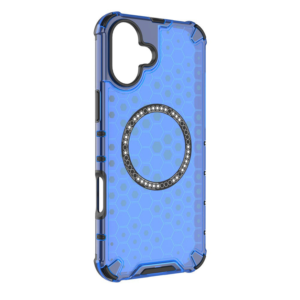 Custodia MagSafe per Apple iPhone 16, Techsuit, HoneyComb Shield, Blu