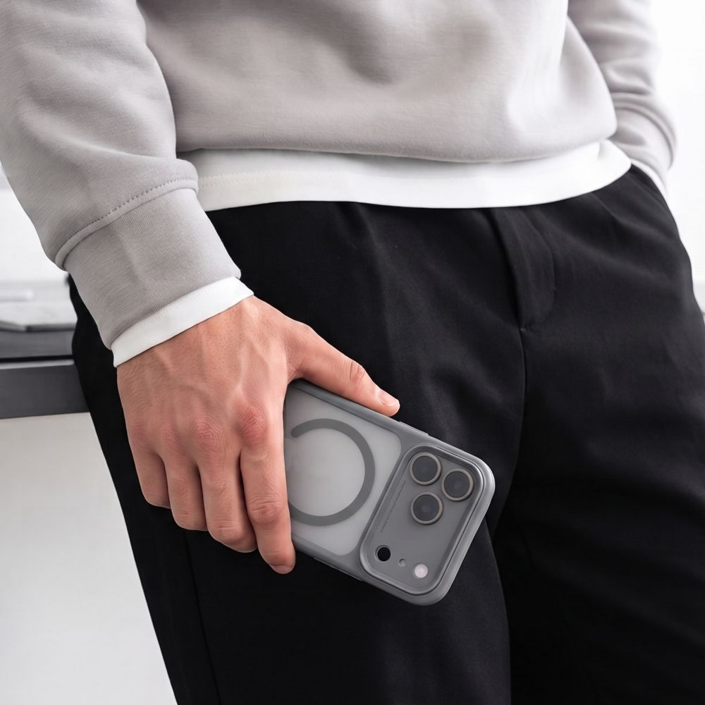 Custodia MagSafe per Apple iPhone 18 Pro Max / 17 Pro Max, Tech-Protect, MagPeak CC, Grigio opaco