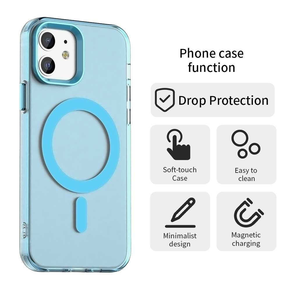 Custodia MagSafe per Apple iPhone 12 / 12 Pro, Techsuit, CandyCase, Blu