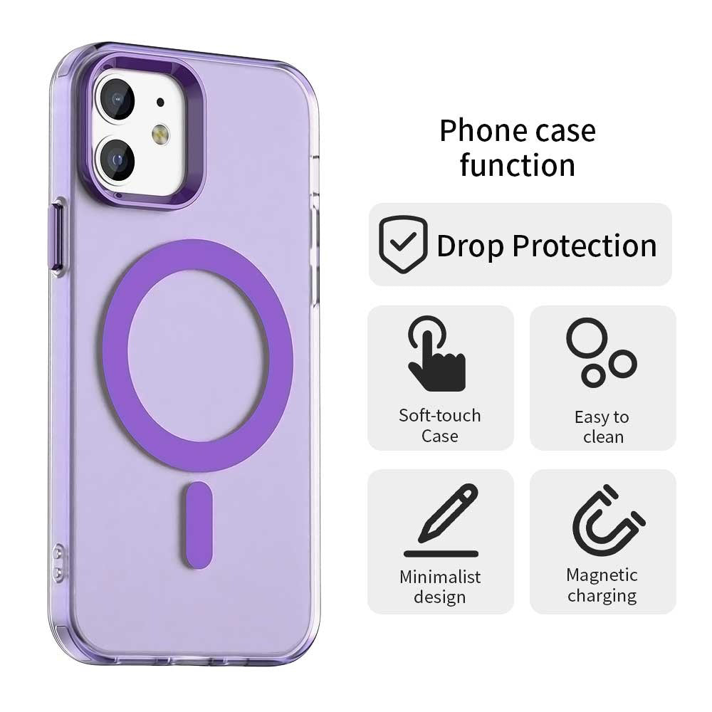 Custodia MagSafe per Apple iPhone 12 / 12 Pro, Techsuit, CandyCase, Viola