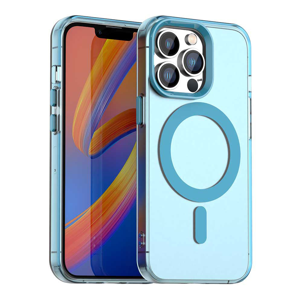 Custodia MagSafe per Apple iPhone 12 Pro Max, Techsuit, CandyCase, Blu
