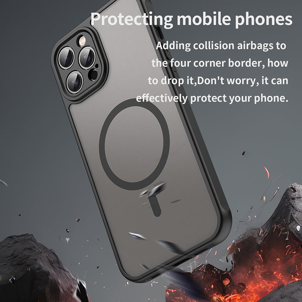 Custodia MagSafe per Apple iPhone 12 Pro Max, Techsuit, HaloFrost II, Nera