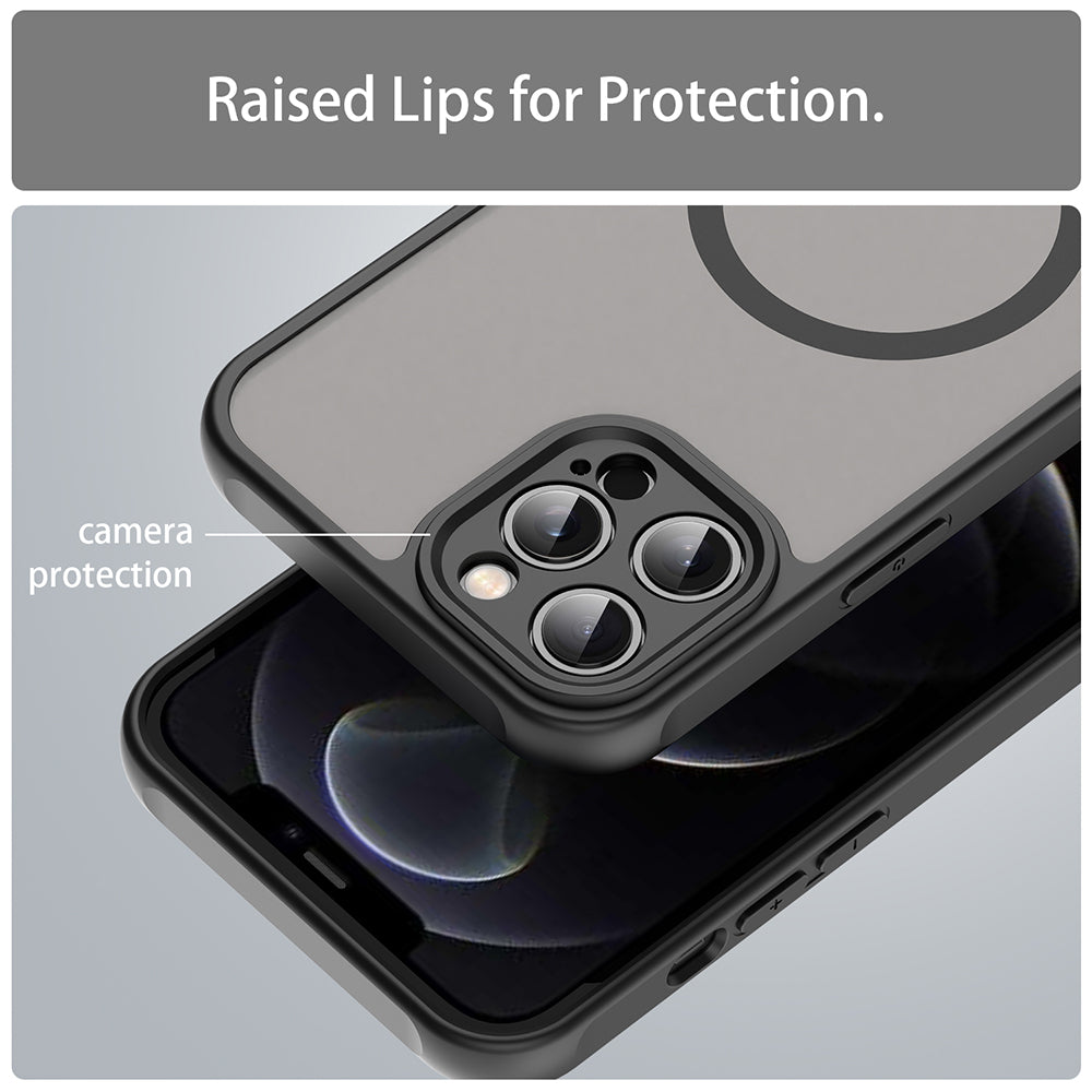 Custodia MagSafe per Apple iPhone 12 Pro Max, Techsuit, HaloFrost II, Nera