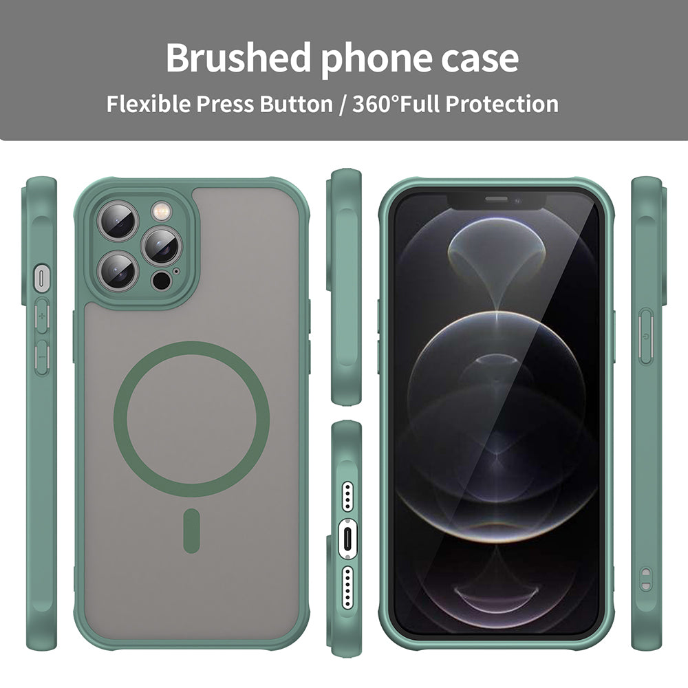 Custodia MagSafe per Apple iPhone 12 Pro Max, Techsuit, HaloFrost II, Verde