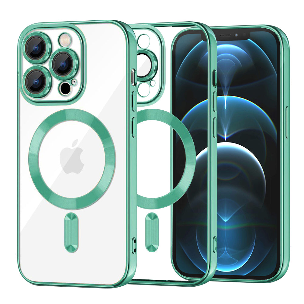 Custodia MagSafe per Apple iPhone 12 Pro Max, Techsuit, Luxury Crystal, Verde Chiaro