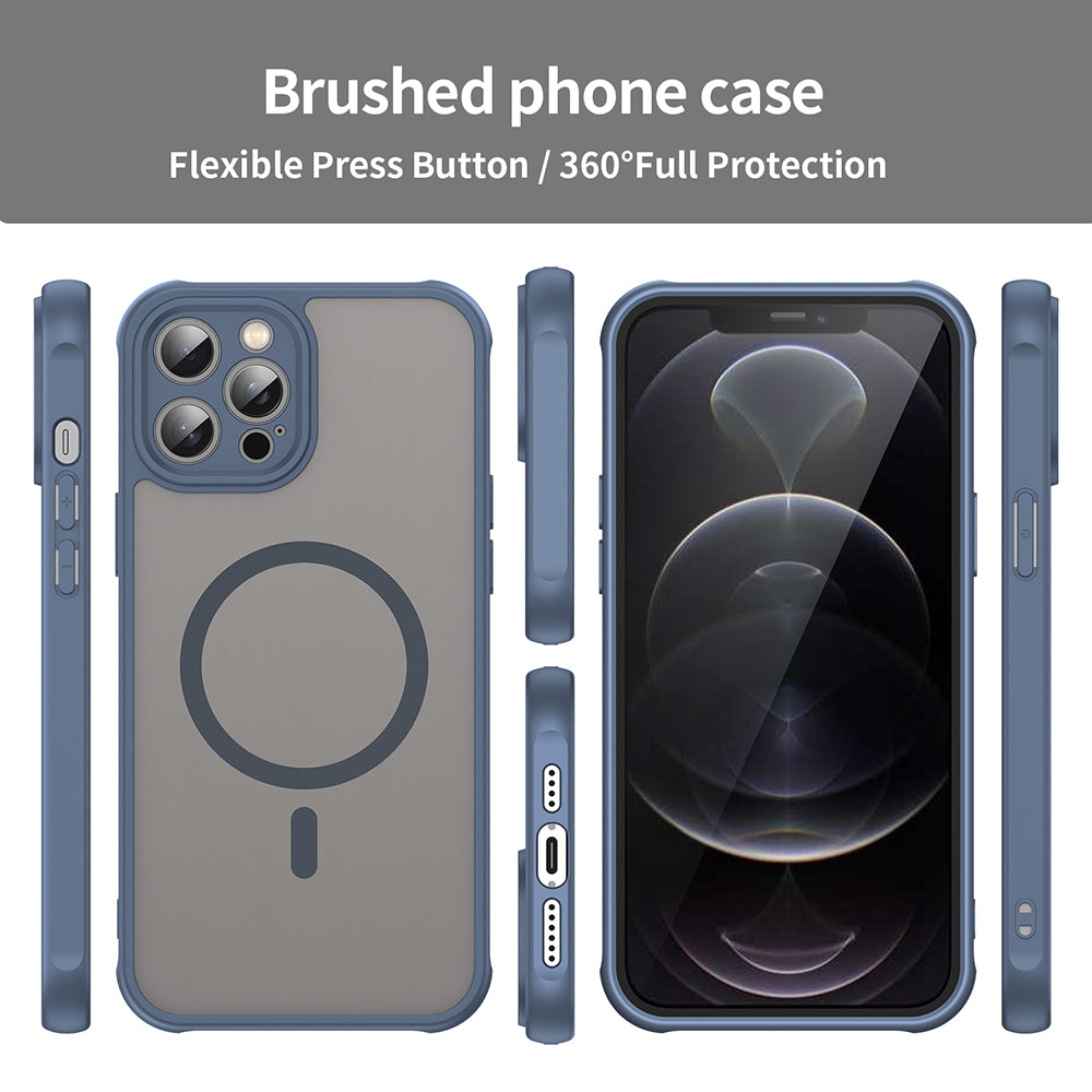 Custodia MagSafe per Apple iPhone 12 Pro, Techsuit, HaloFrost II, Blu Navy