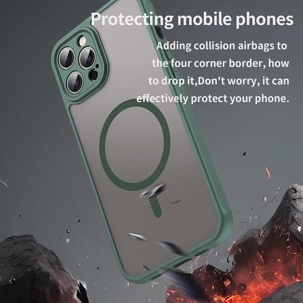 Custodia MagSafe per Apple iPhone 12 Pro, Techsuit, HaloFrost II, Verde