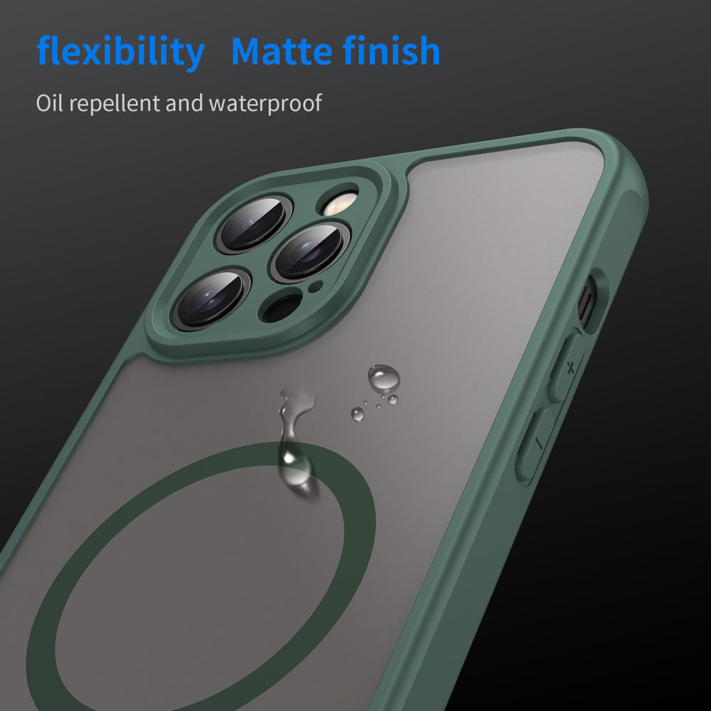 Custodia MagSafe per Apple iPhone 12 Pro, Techsuit, HaloFrost II, Verde