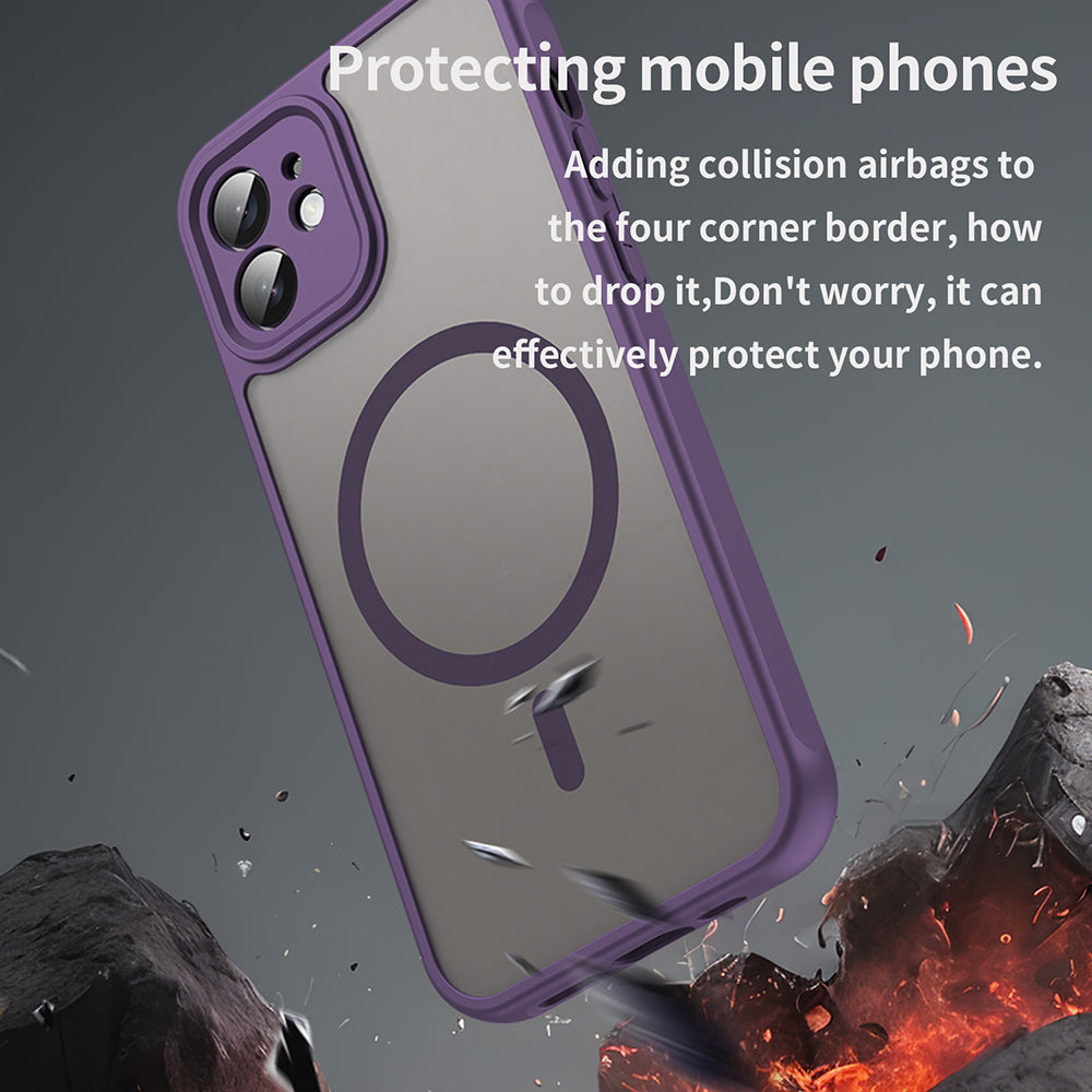Custodia MagSafe per Apple iPhone 12, Techsuit, HaloFrost II, Viola