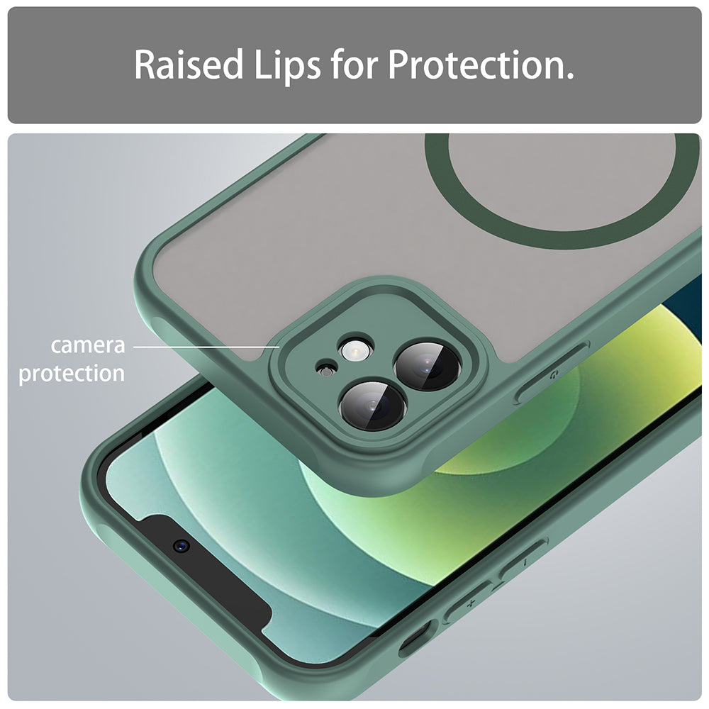 Custodia MagSafe per Apple iPhone 12, Techsuit, HaloFrost II, Verde