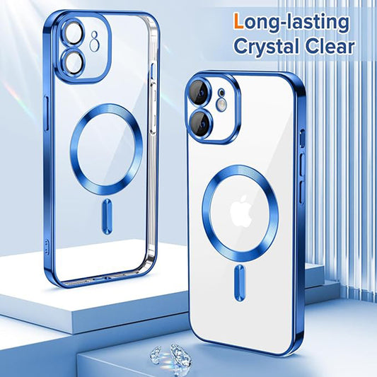 MagSafe Case for Apple iPhone 12, Techsuit, Luxury Crystal, Dark Blue