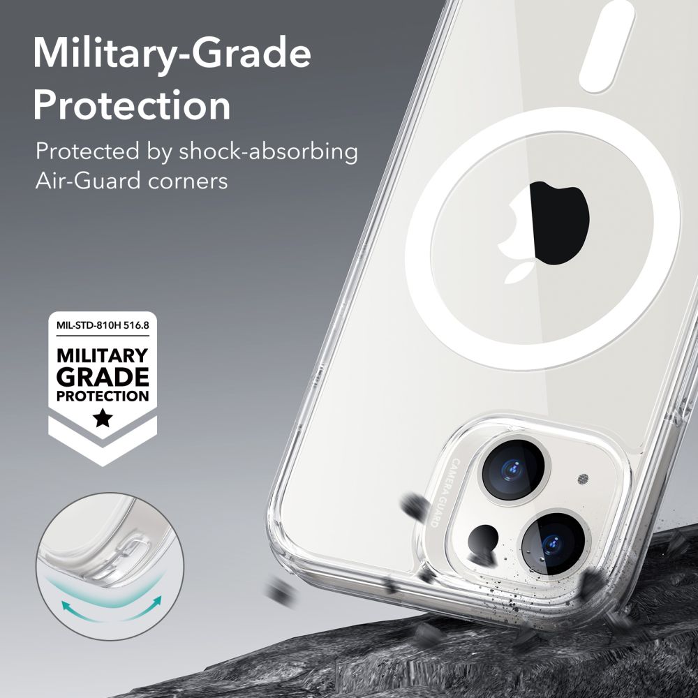 Custodia MagSafe per Apple iPhone 14 / 13, ESR, Classic Hybrid, Trasparente