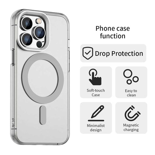 Custodia MagSafe per Apple iPhone 13 Pro Max, Techsuit, CandyCase, Bianca