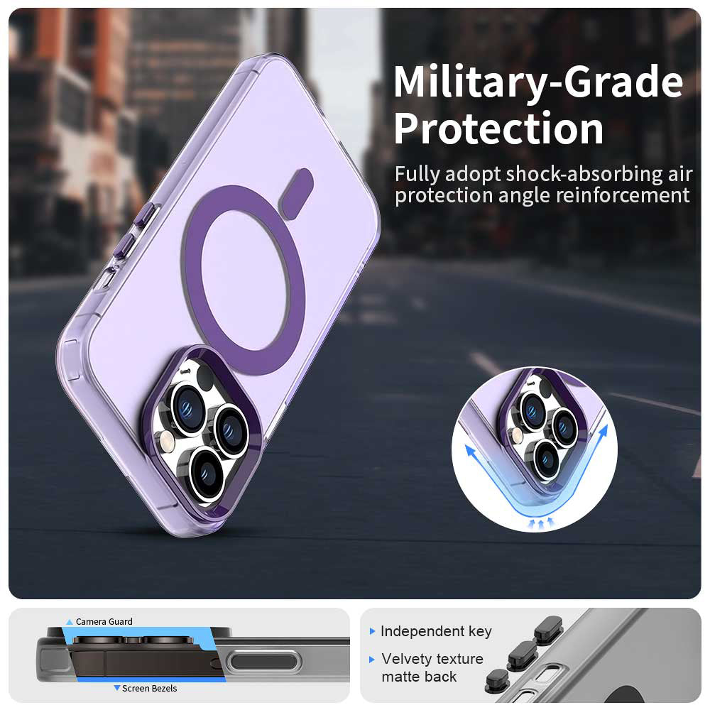 Custodia MagSafe per Apple iPhone 13 Pro Max, Techsuit, CandyCase, Viola