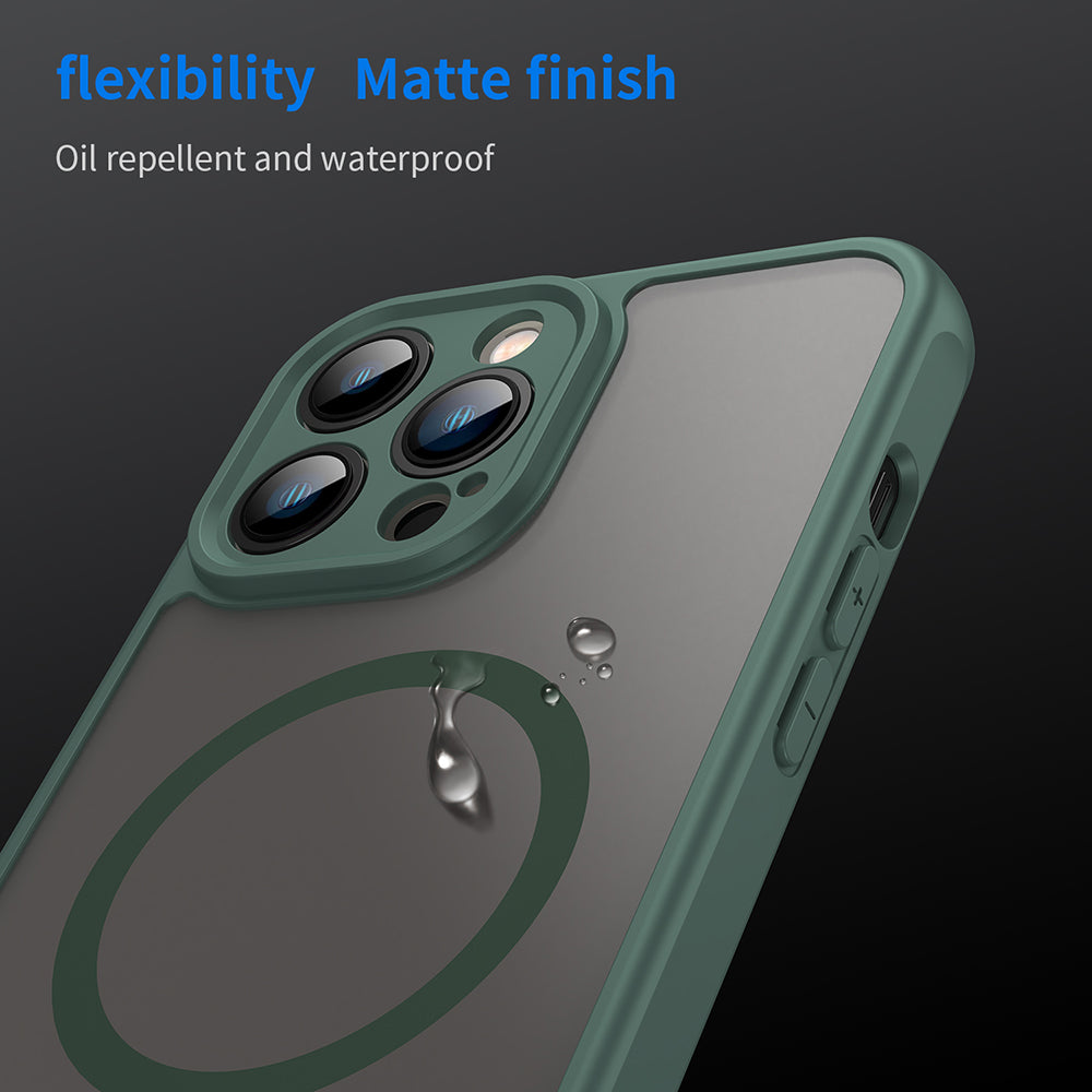 Custodia MagSafe per Apple iPhone 13 Pro Max, Techsuit, HaloFrost II, Verde