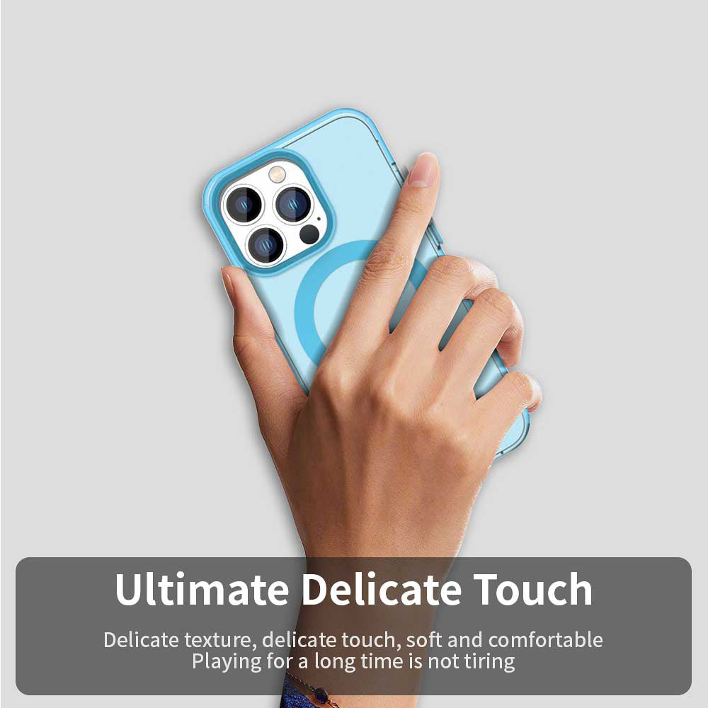 Custodia MagSafe per Apple iPhone 13 Pro, Techsuit, CandyCase, Blu