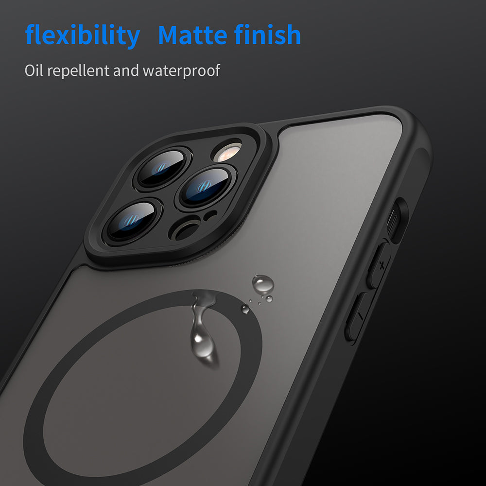 Custodia MagSafe per Apple iPhone 13 Pro, Techsuit, HaloFrost II, Nera
