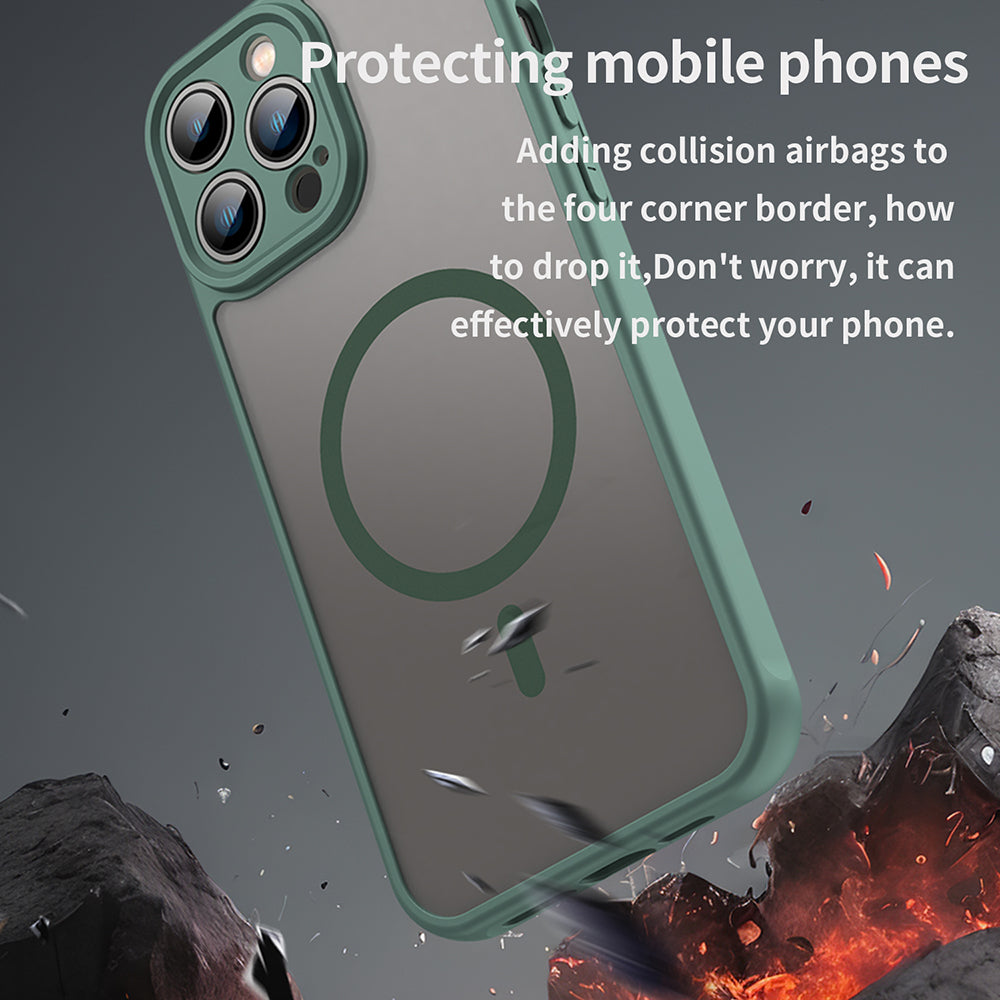 Custodia MagSafe per Apple iPhone 13 Pro, Techsuit, HaloFrost II, Verde