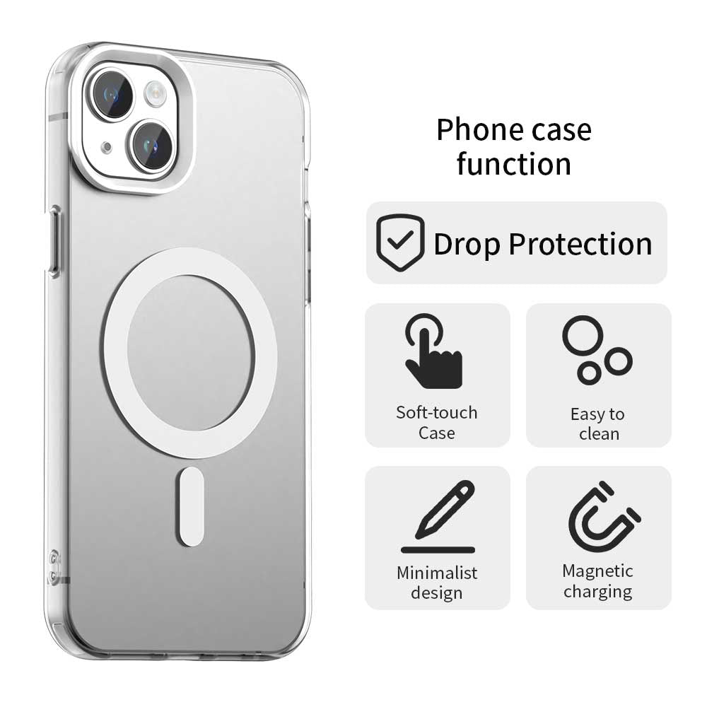 Custodia MagSafe per Apple iPhone 13, Techsuit, CandyCase, Bianca