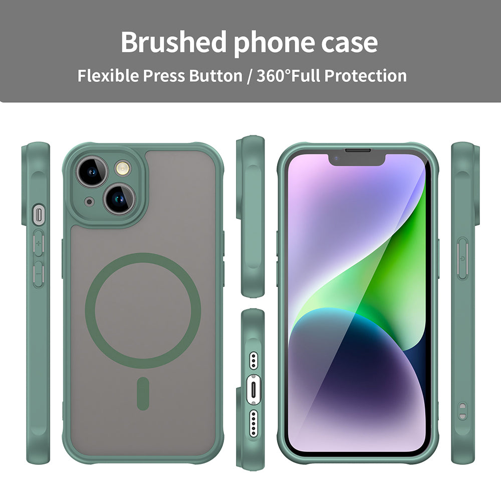 Custodia MagSafe per Apple iPhone 13, Techsuit, HaloFrost II, Verde