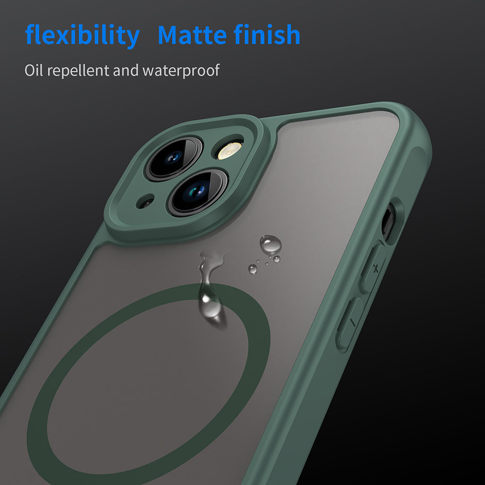 Custodia MagSafe per Apple iPhone 13, Techsuit, HaloFrost II, Verde