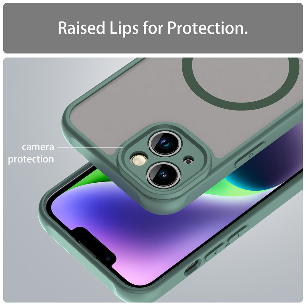 Custodia MagSafe per Apple iPhone 13, Techsuit, HaloFrost II, Verde