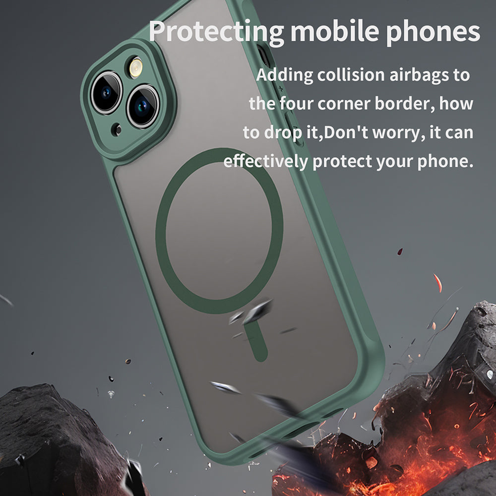 Custodia MagSafe per Apple iPhone 13, Techsuit, HaloFrost II, Verde
