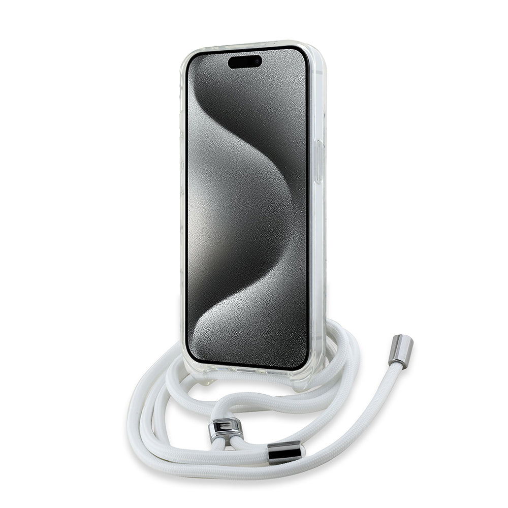 Custodia MagSafe per Apple iPhone 14, Karl Lagerfeld, IML Crossbody Choupette's Head con Tracolla, Trasparente