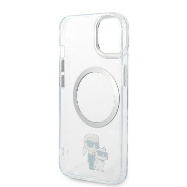 Custodia MagSafe per Apple iPhone 14 Plus, Karl Lagerfeld, Ikonik Karl & Choupette, Trasparente
