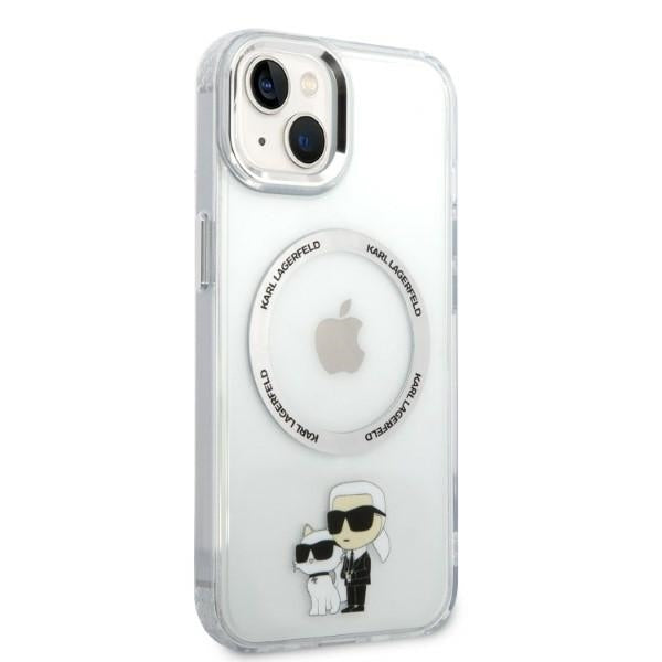 Custodia MagSafe per Apple iPhone 14 Plus, Karl Lagerfeld, Ikonik Karl & Choupette, Trasparente