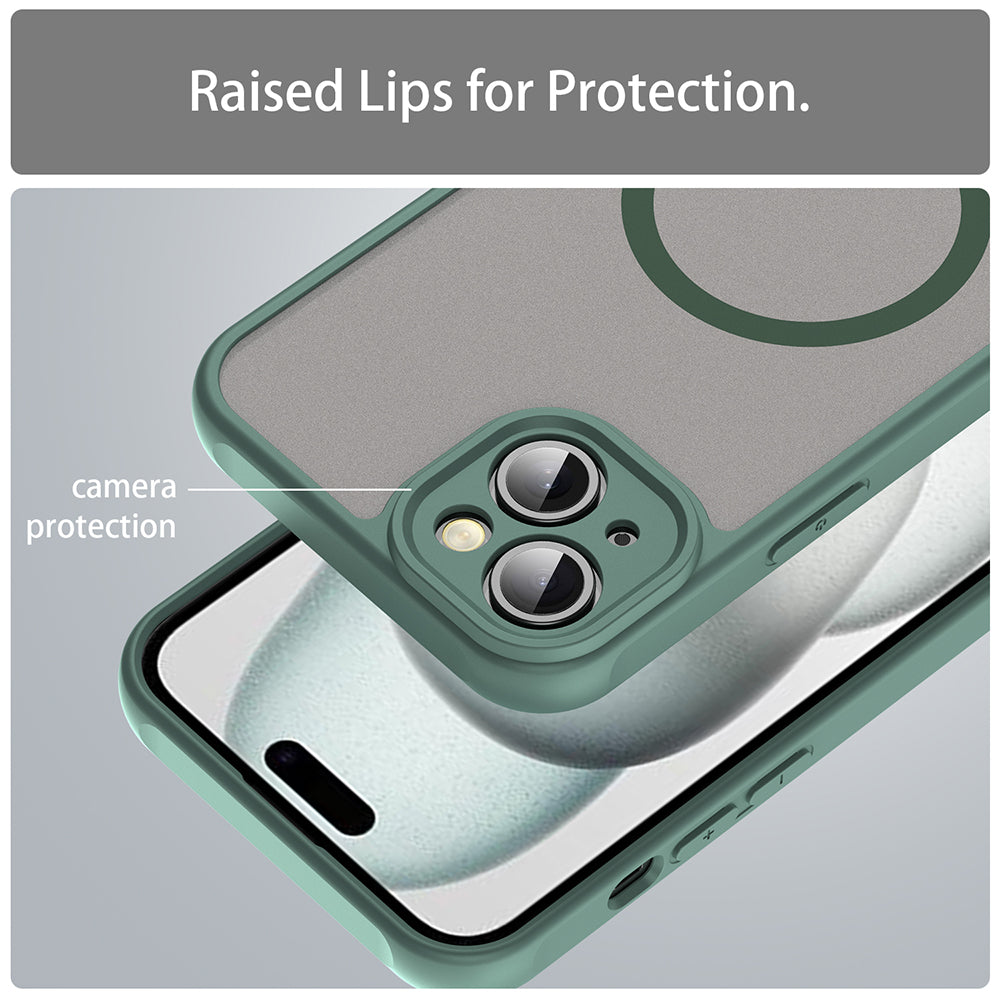 Custodia MagSafe per Apple iPhone 14 Plus, Techsuit, HaloFrost II, Verde