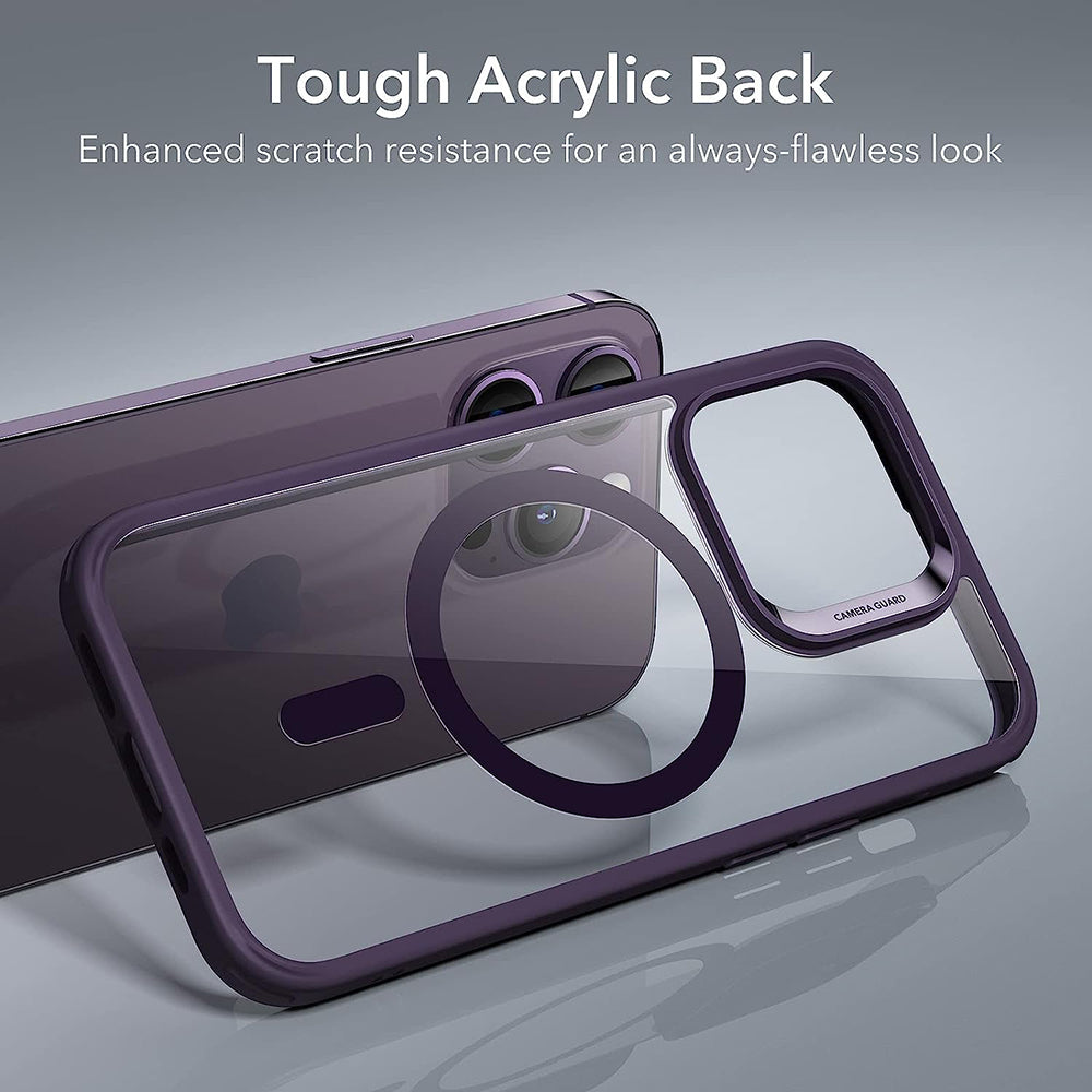Custodia MagSafe per Apple iPhone 14 Pro, ESR, Classic Hybrid, Viola Trasparente