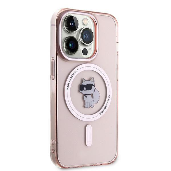MagSafe Case for Apple iPhone 14 Pro, Karl Lagerfeld, IML Choupette, Pink