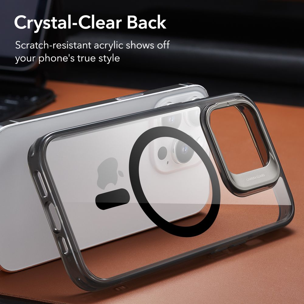 Custodia MagSafe per Apple iPhone 14 Pro Max, ESR, Classic Kickstand, Nera Trasparente