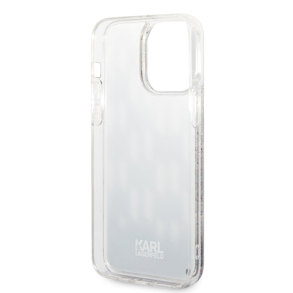 Custodia MagSafe per Apple iPhone 14 Pro Max, Karl Lagerfeld, Monogram Liquid Glitter, Nera