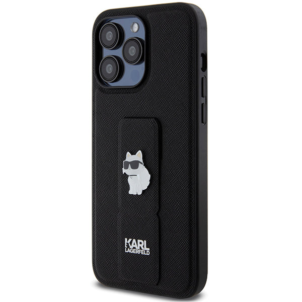 Custodia MagSafe per Apple iPhone 14 Pro Max, Karl Lagerfeld, Saffiano Gripstand Choupette, Nera