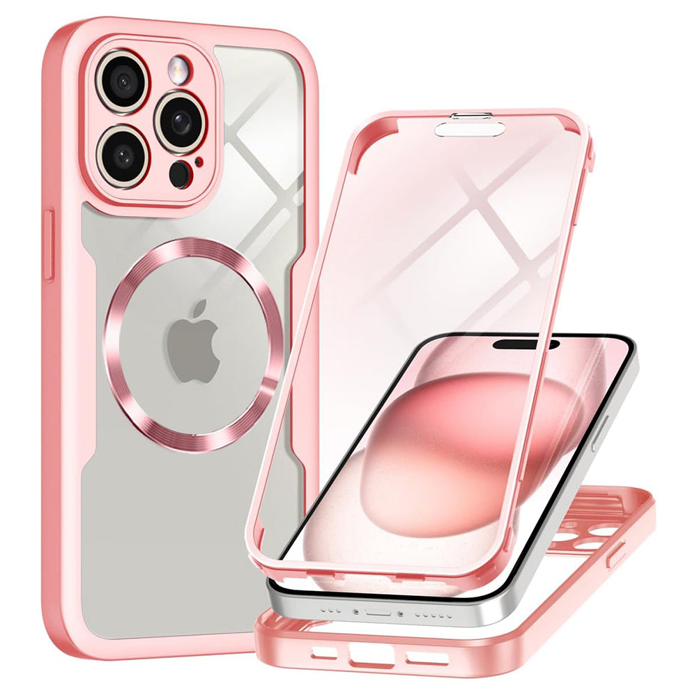 Custodia MagSafe per Apple iPhone 14 Pro Max, Techsuit, ColorVerse 360, Rosa