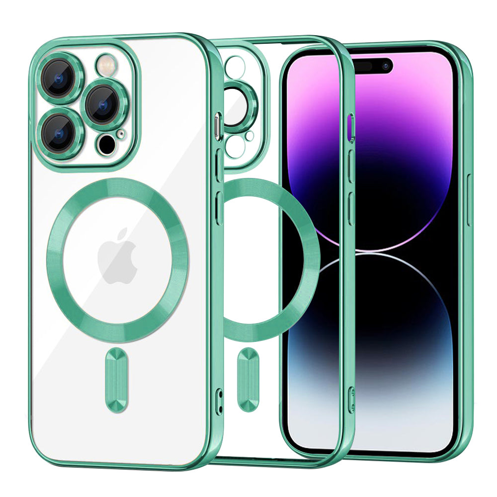 Custodia MagSafe per Apple iPhone 14 Pro Max, Techsuit, Luxury Crystal, Verde Chiaro