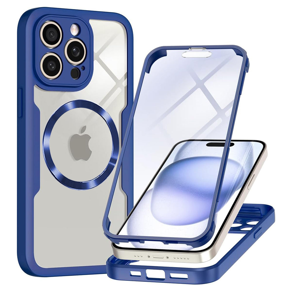 Custodia MagSafe per Apple iPhone 14 Pro, Techsuit, ColorVerse 360, Blu