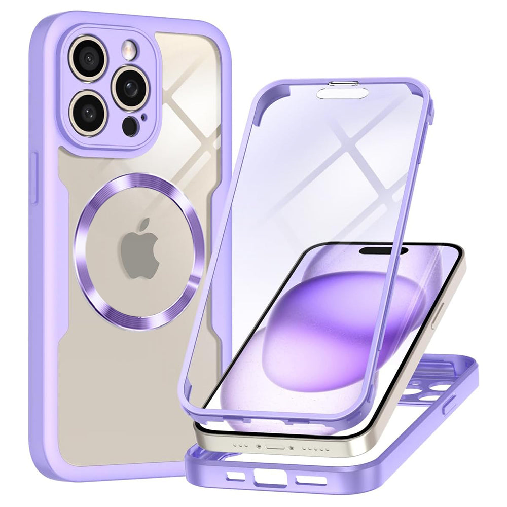 Custodia MagSafe per Apple iPhone 14 Pro, Techsuit, ColorVerse 360, Viola