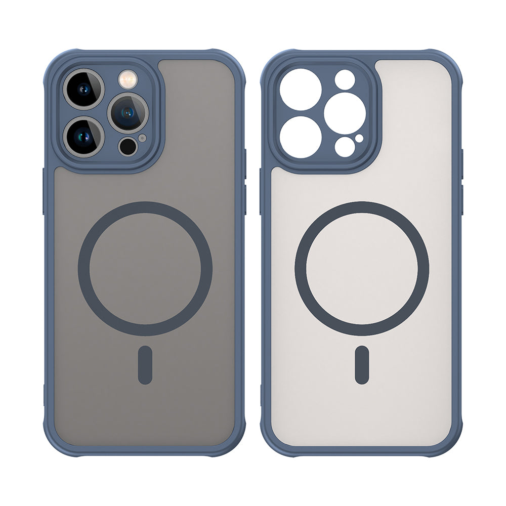 Custodia MagSafe per Apple iPhone 14 Pro, Techsuit, HaloFrost II, Blu Navy