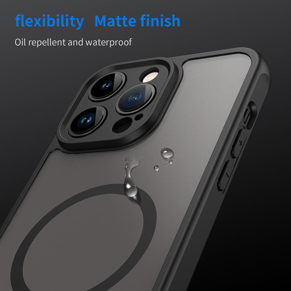 Custodia MagSafe per Apple iPhone 14 Pro, Techsuit, HaloFrost II, Nera