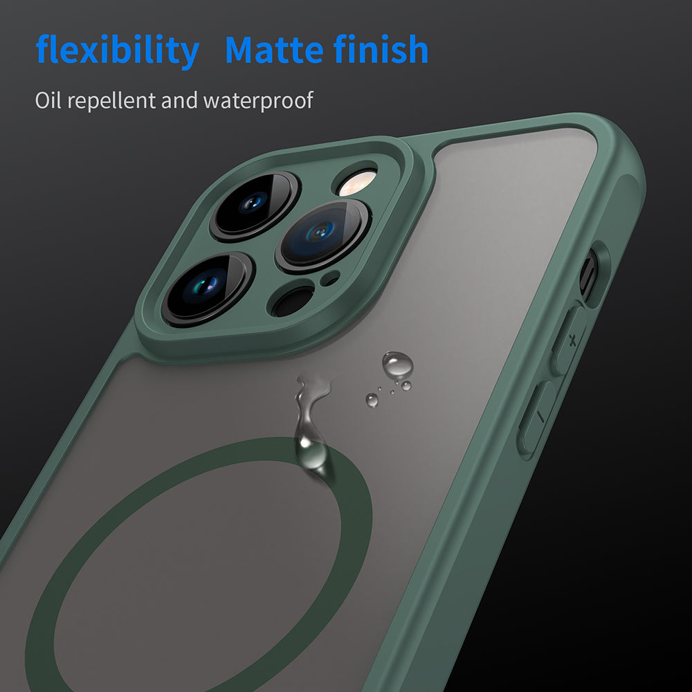 Custodia MagSafe per Apple iPhone 14 Pro, Techsuit, HaloFrost II, Verde