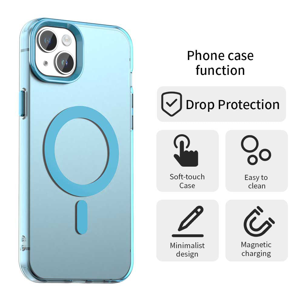 Custodia MagSafe per Apple iPhone 14, Techsuit, CandyCase, Blu