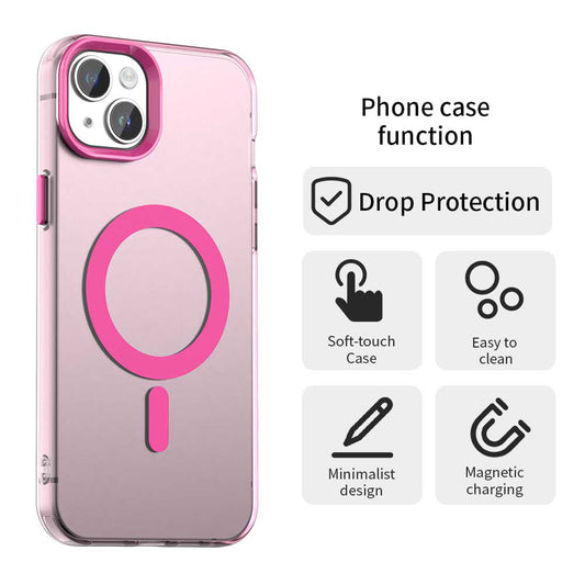 Custodia MagSafe per Apple iPhone 14, Techsuit, CandyCase, Rosa